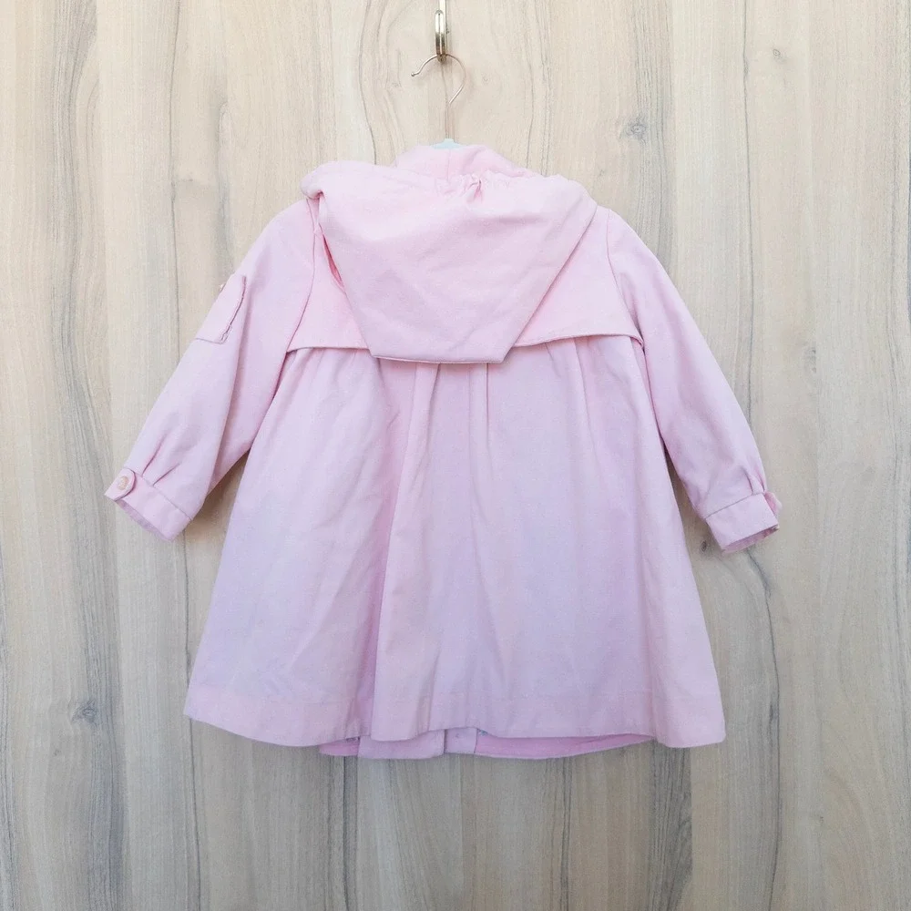 Vintage Rothschild Girls Trench Coat 4T Pink Hooded Jacket Union Tag Cottage